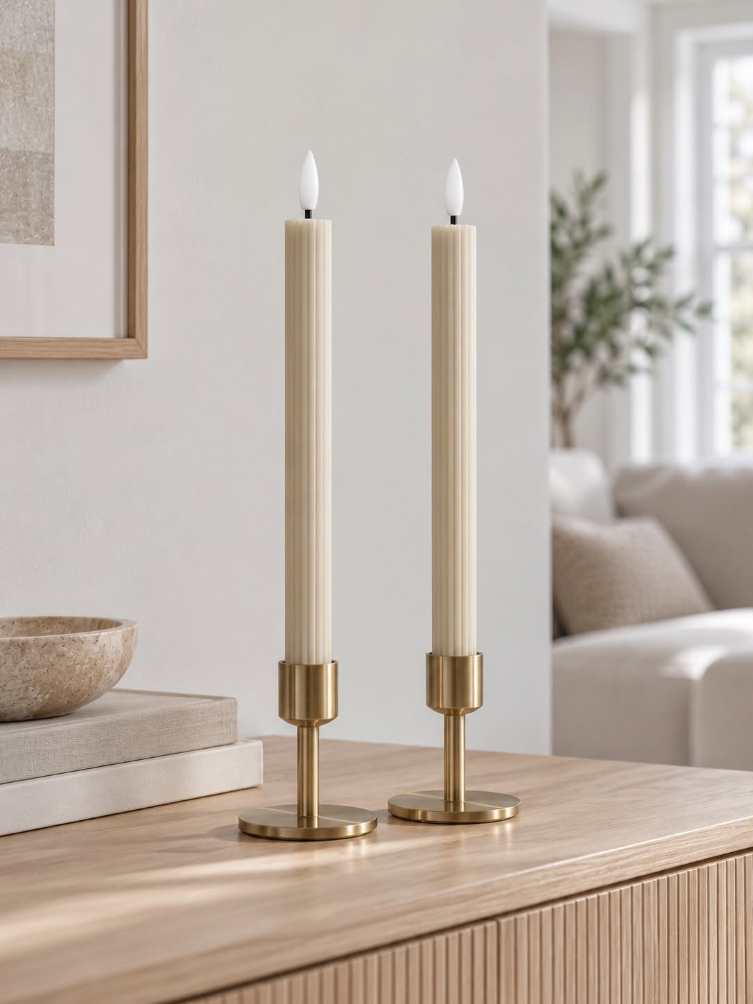 LED Stakelys riller og fjernkontroll - Latte´