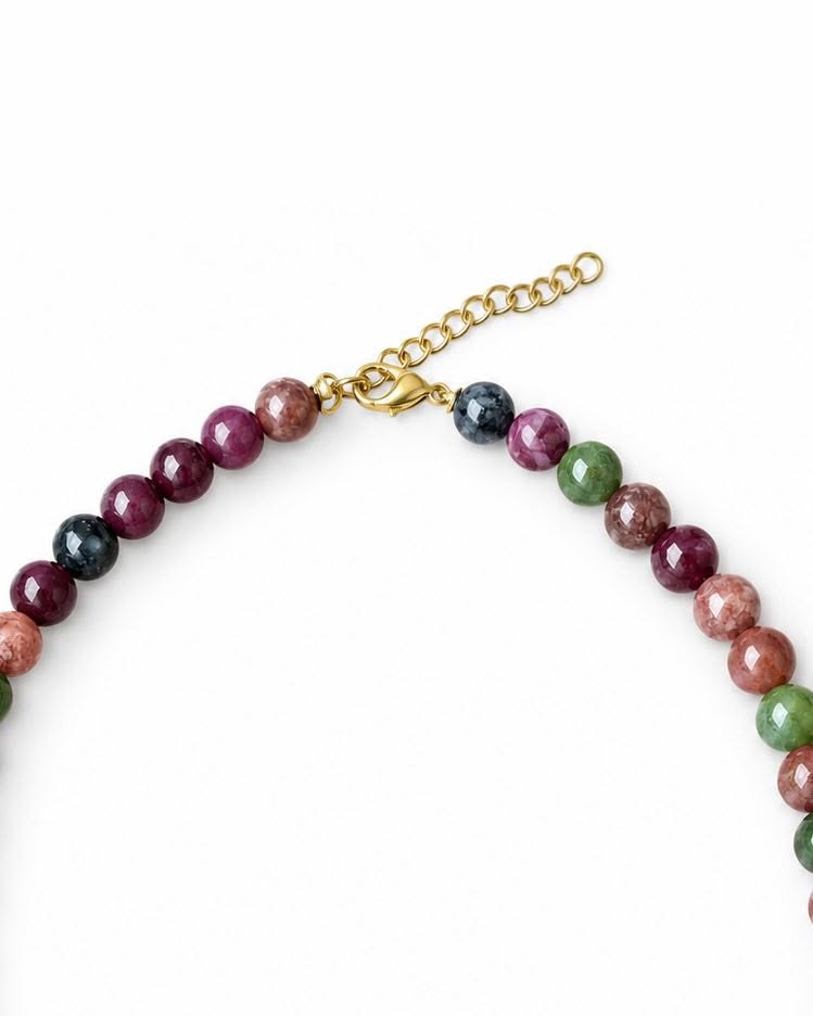 Halskjede Mary Emerald/Berry Mix
