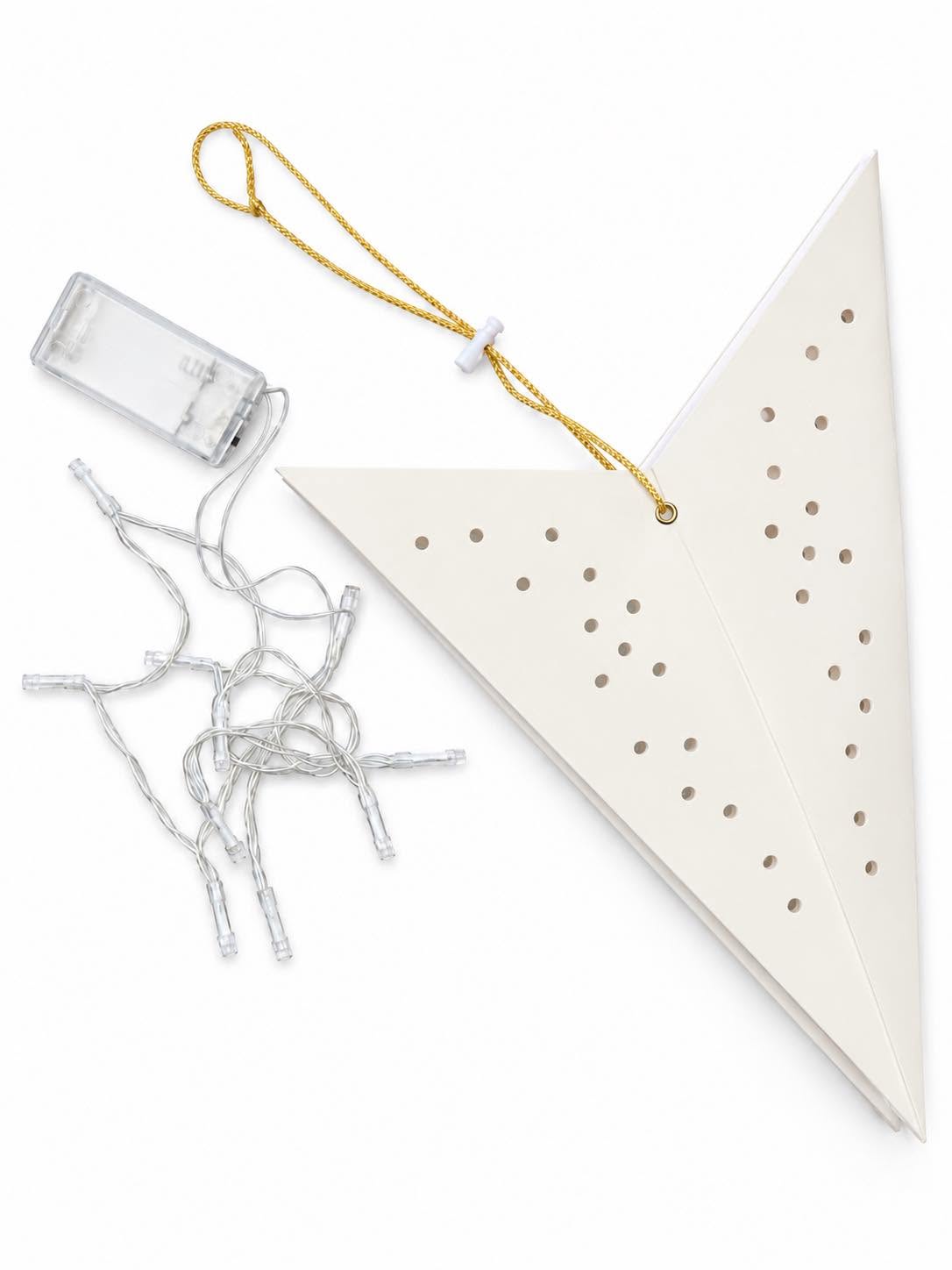 Stjerne med led lys - Hvit 60 cm