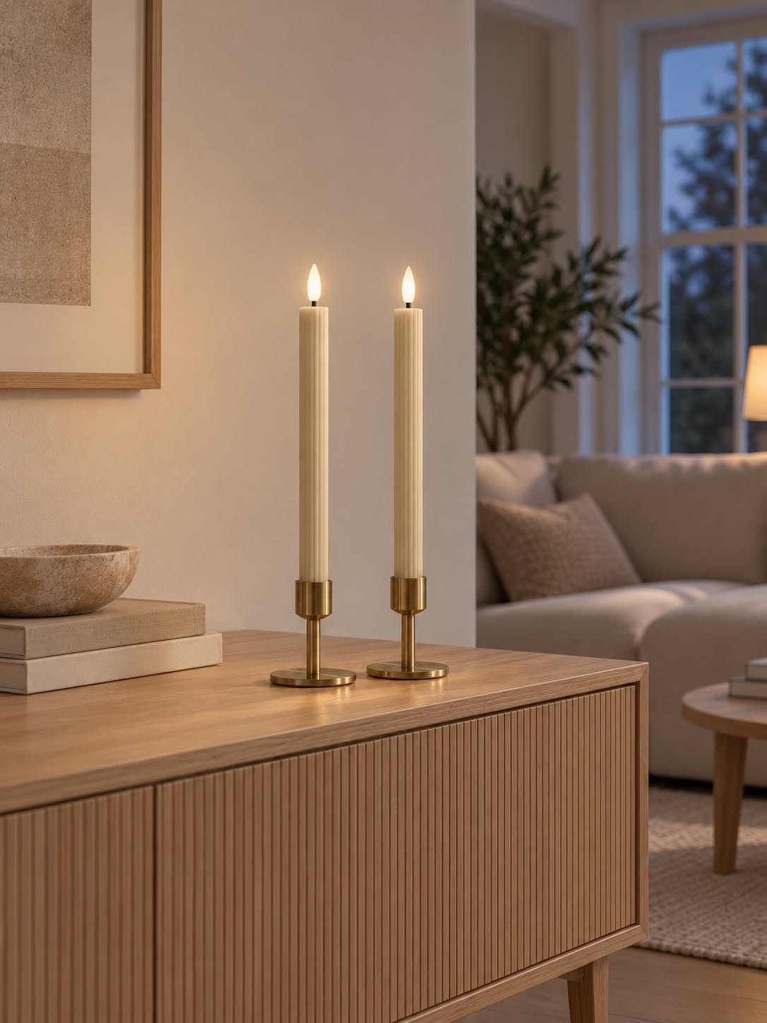 LED Stakelys riller og fjernkontroll - Latte´