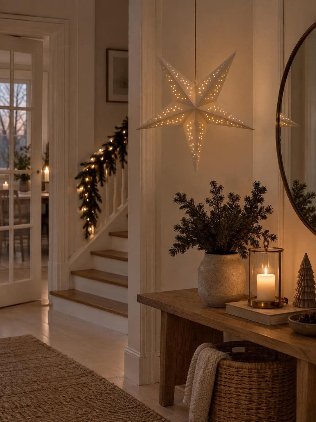 Stjerne med led lys - Hvit 60 cm
