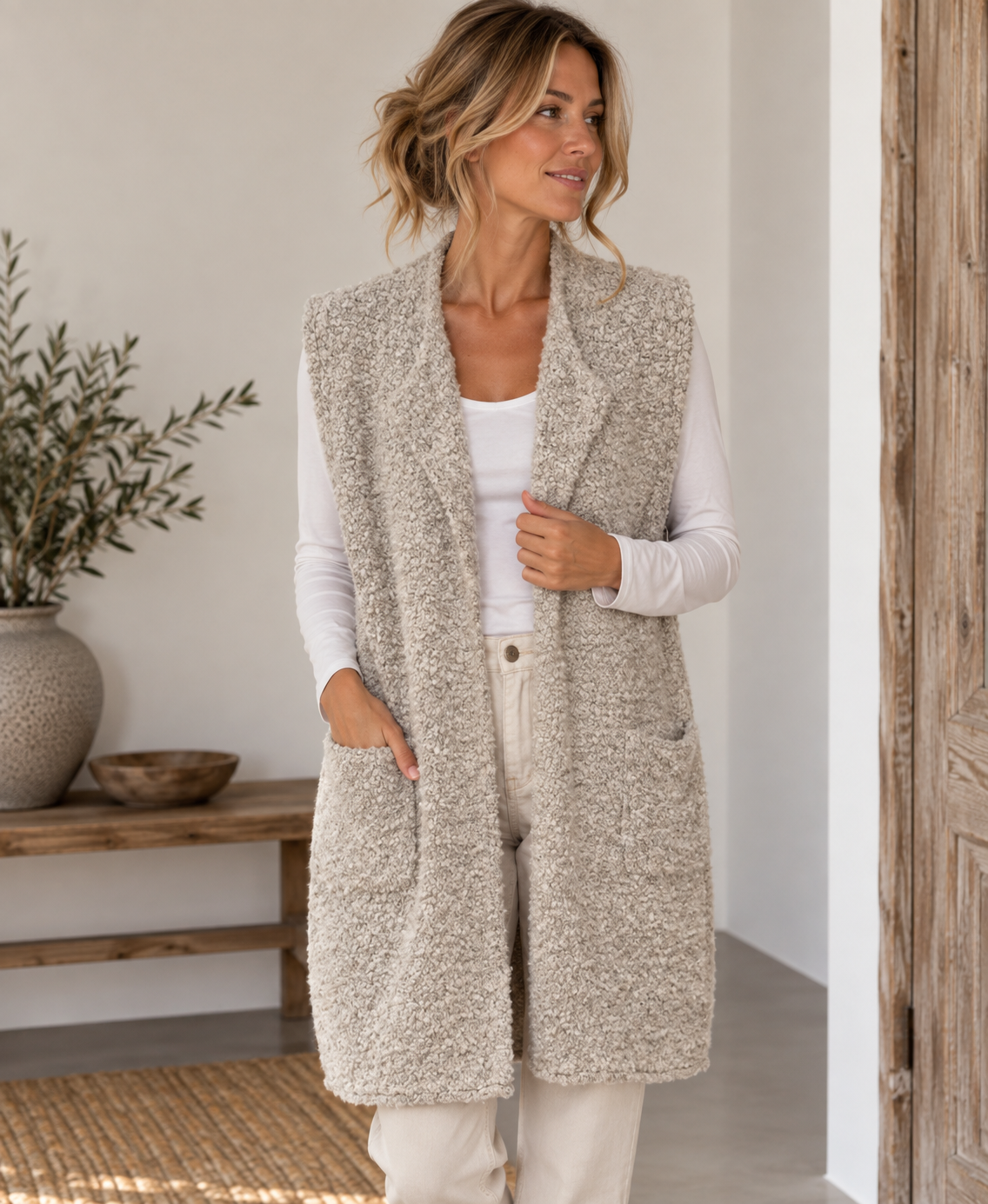 Vest bouclé - Beige
