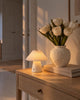 Bordlampe plisse oppladbar - Hvit