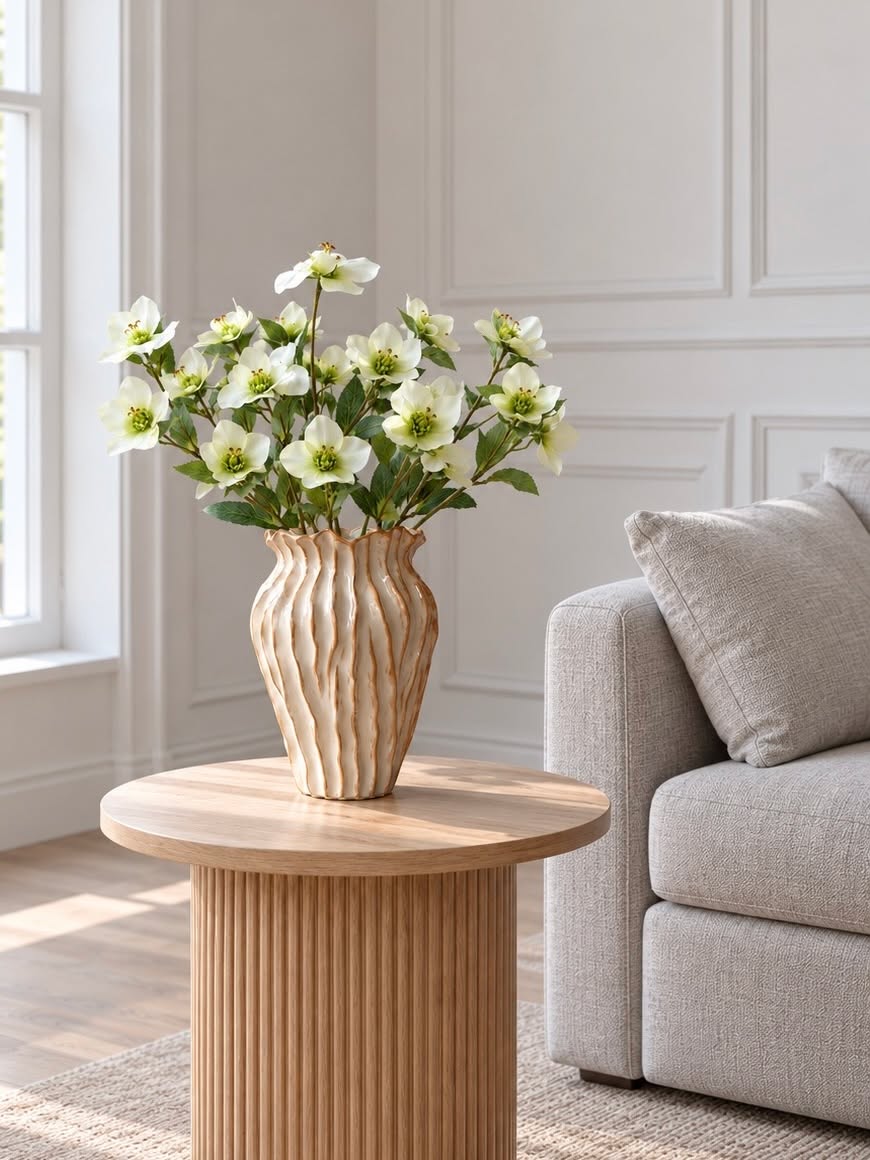 Vase strib stentøj - Sand
