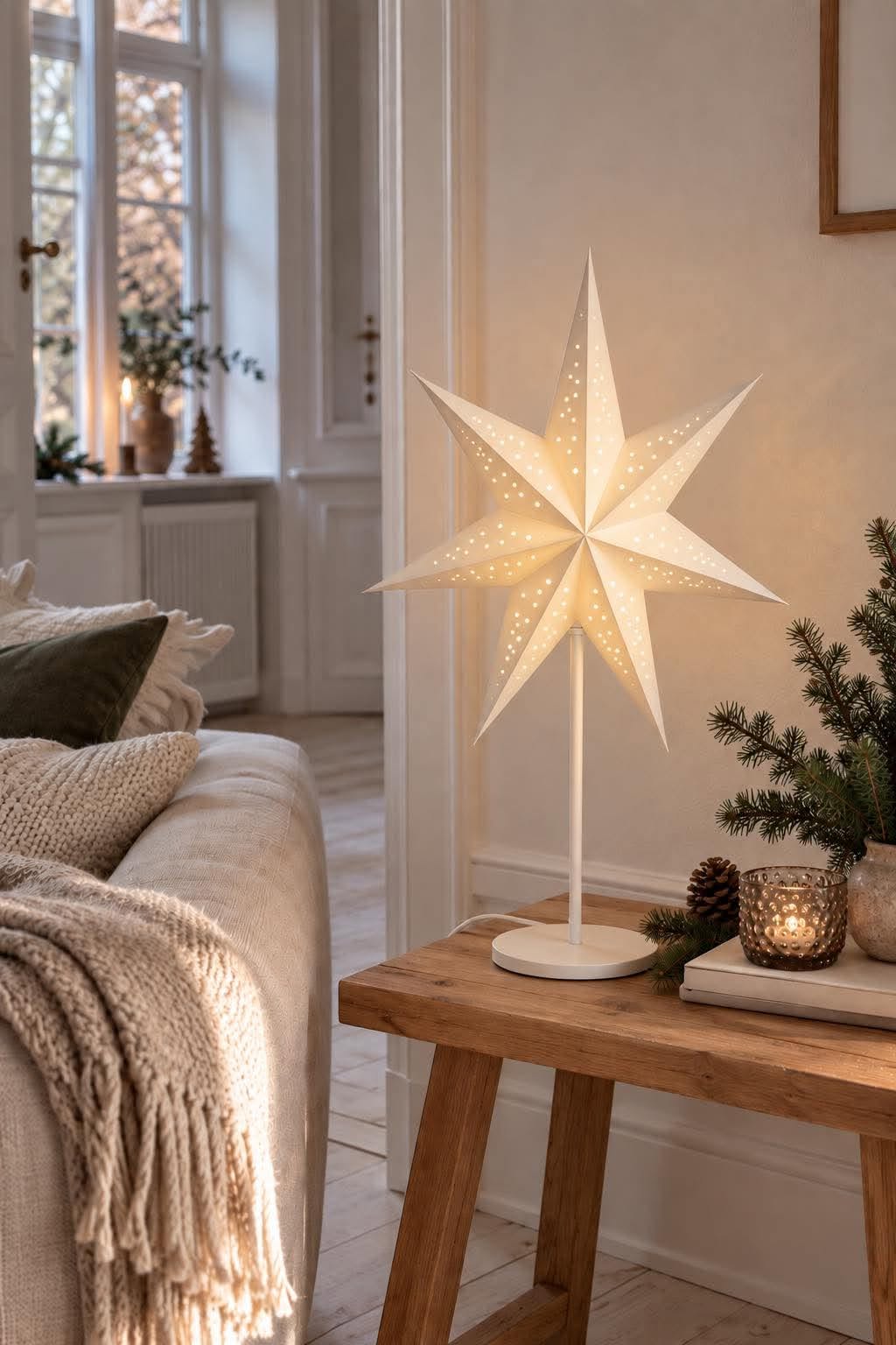 Stjerne bordlampe - Hvid – Dekorativ lampe