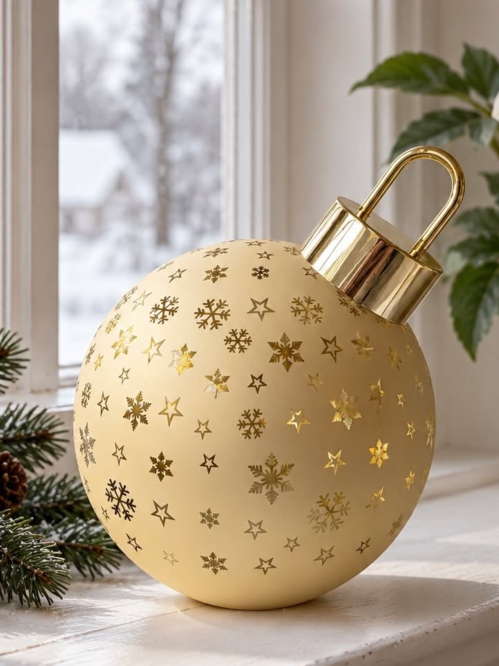 Julekugle med lys MIX - Gold