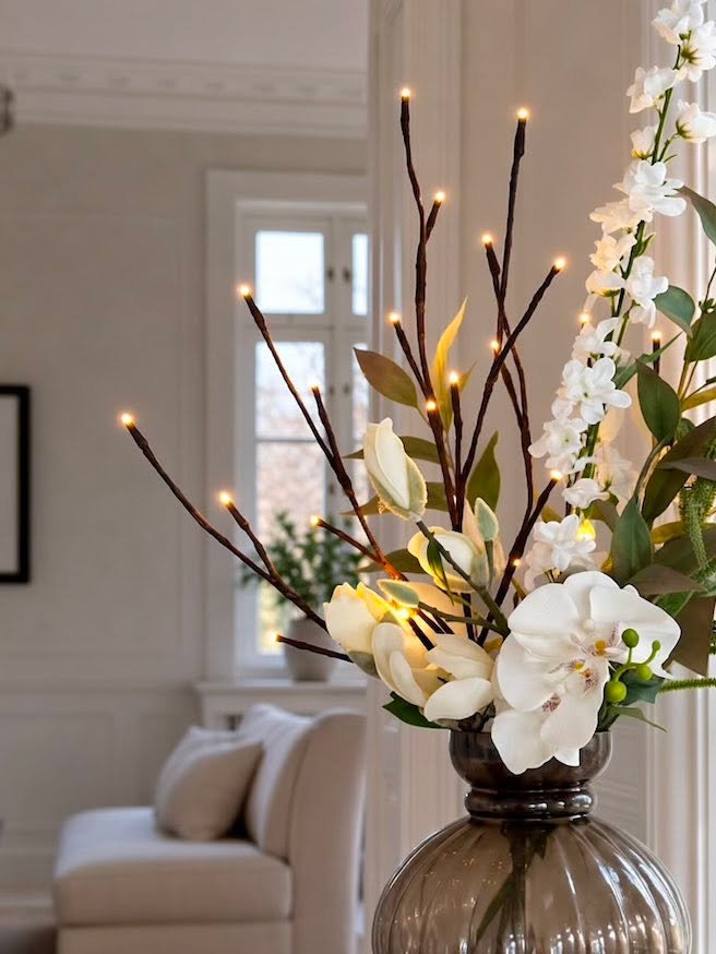 Dekorativ gren med 24 led lys