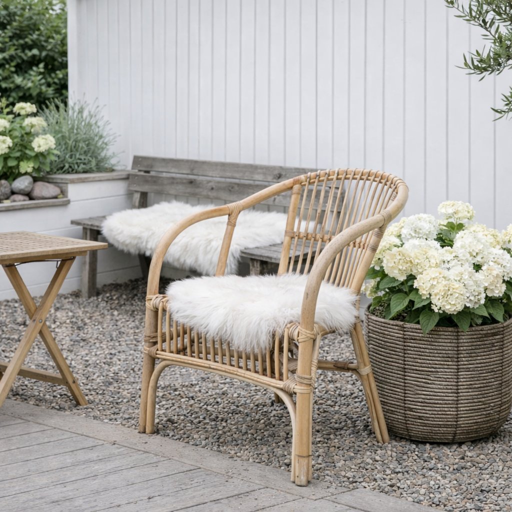 Sittefell av lammeskinn – Hvit
