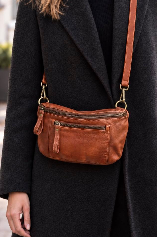 Bumbag Washed cow - Cognac