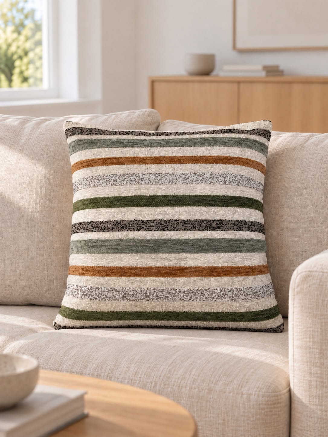 Strikket pute 45x45 - Color mix