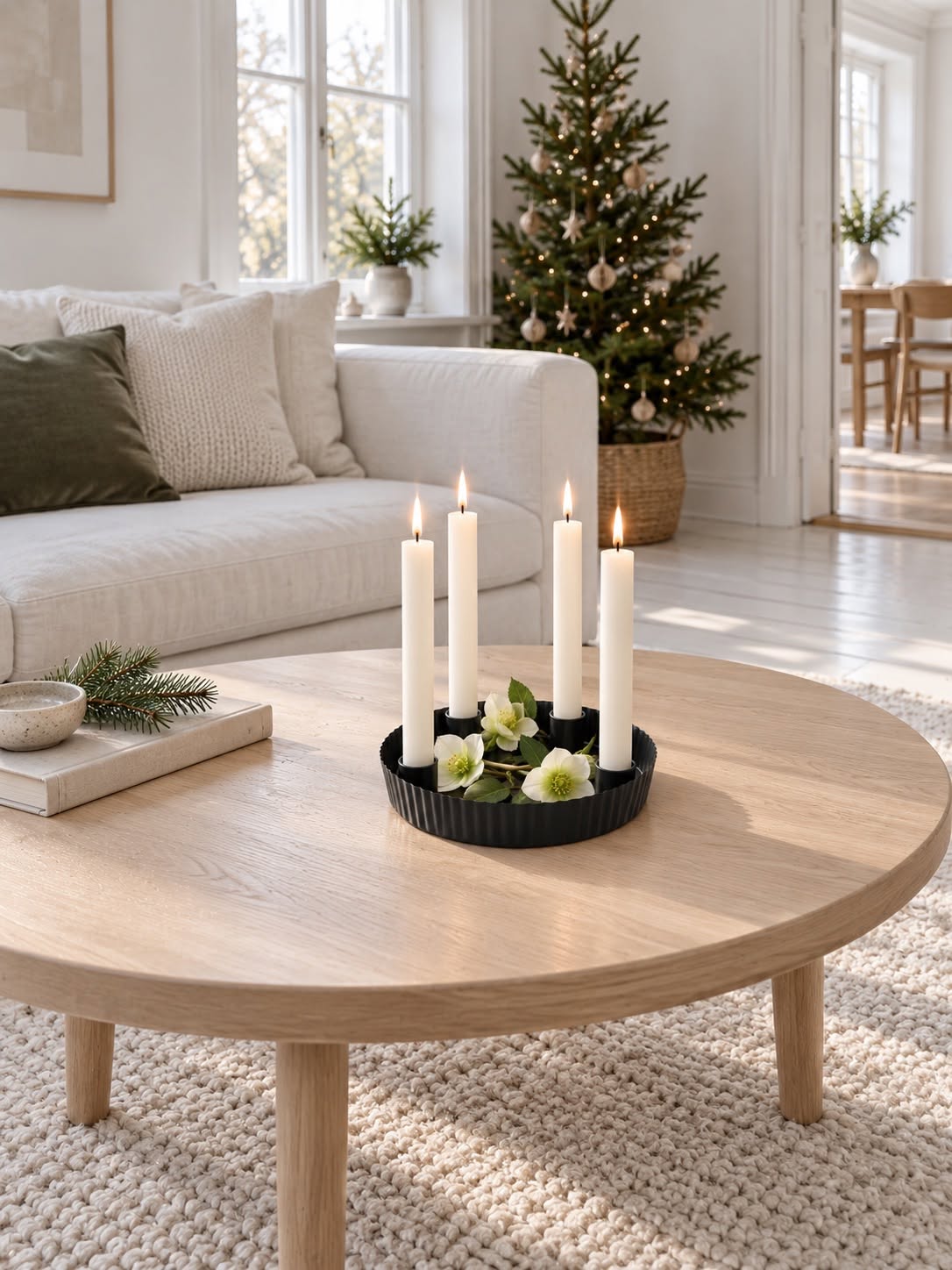 Adventsstake i metall – sort, rund