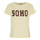 T-shirt SOHO i gul med brun tekst