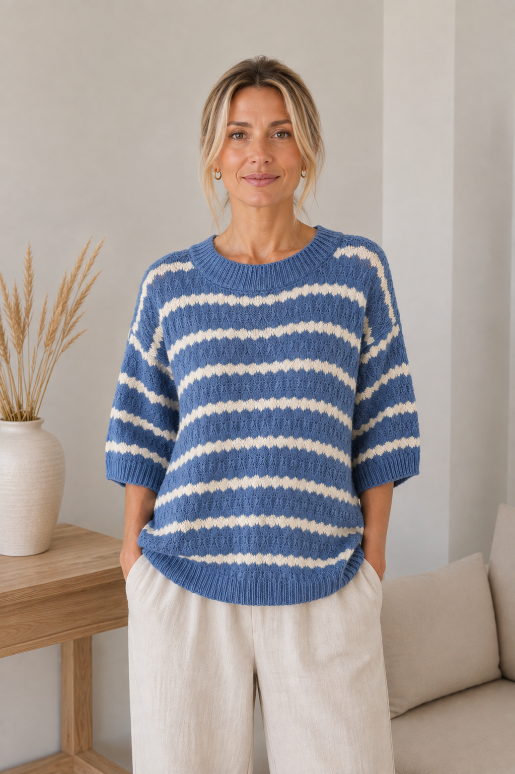 Strikk Nayeli - Jeans blue