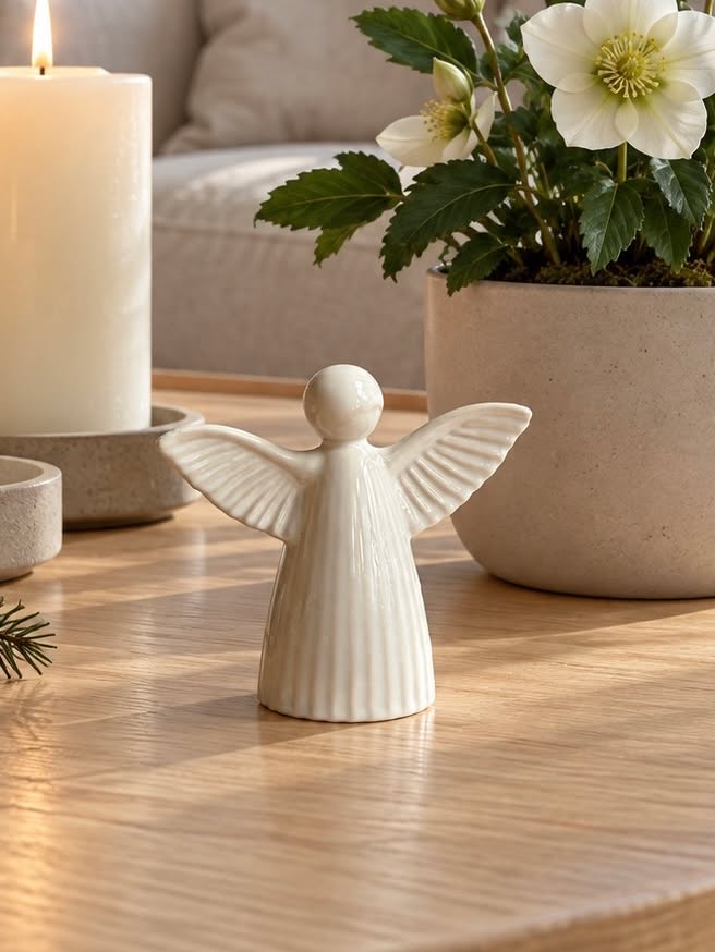 Engel Keramikk – Hvit Figur