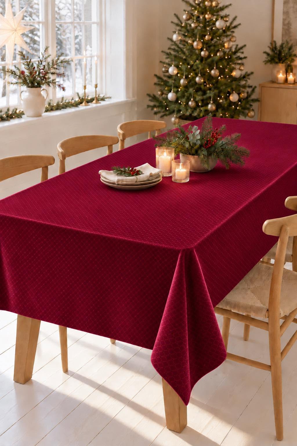 Duk bordeaux - 140x240 – elegant bordduk