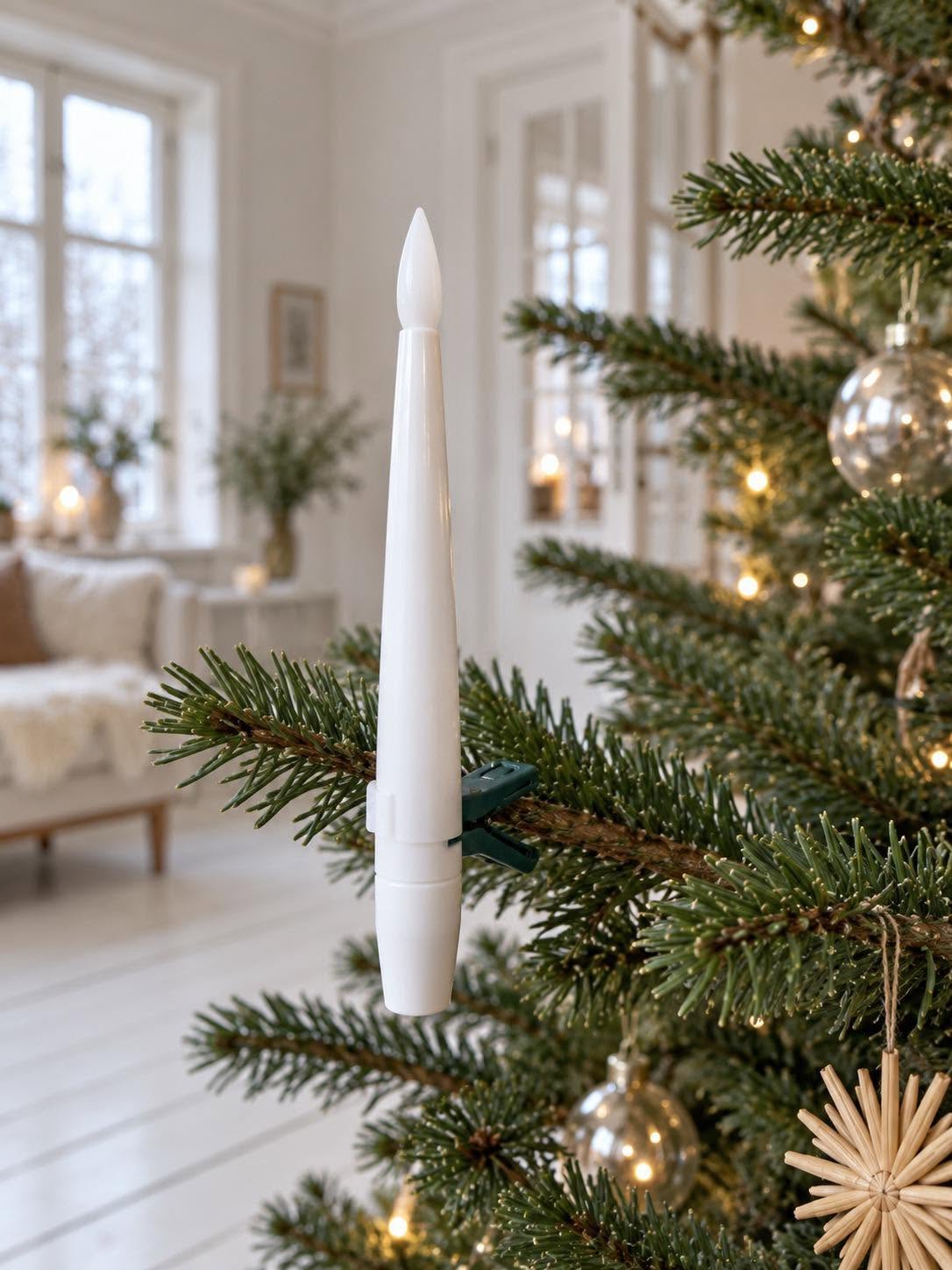 Juletrelys med fjernkontroll - pakke med 10 stk
