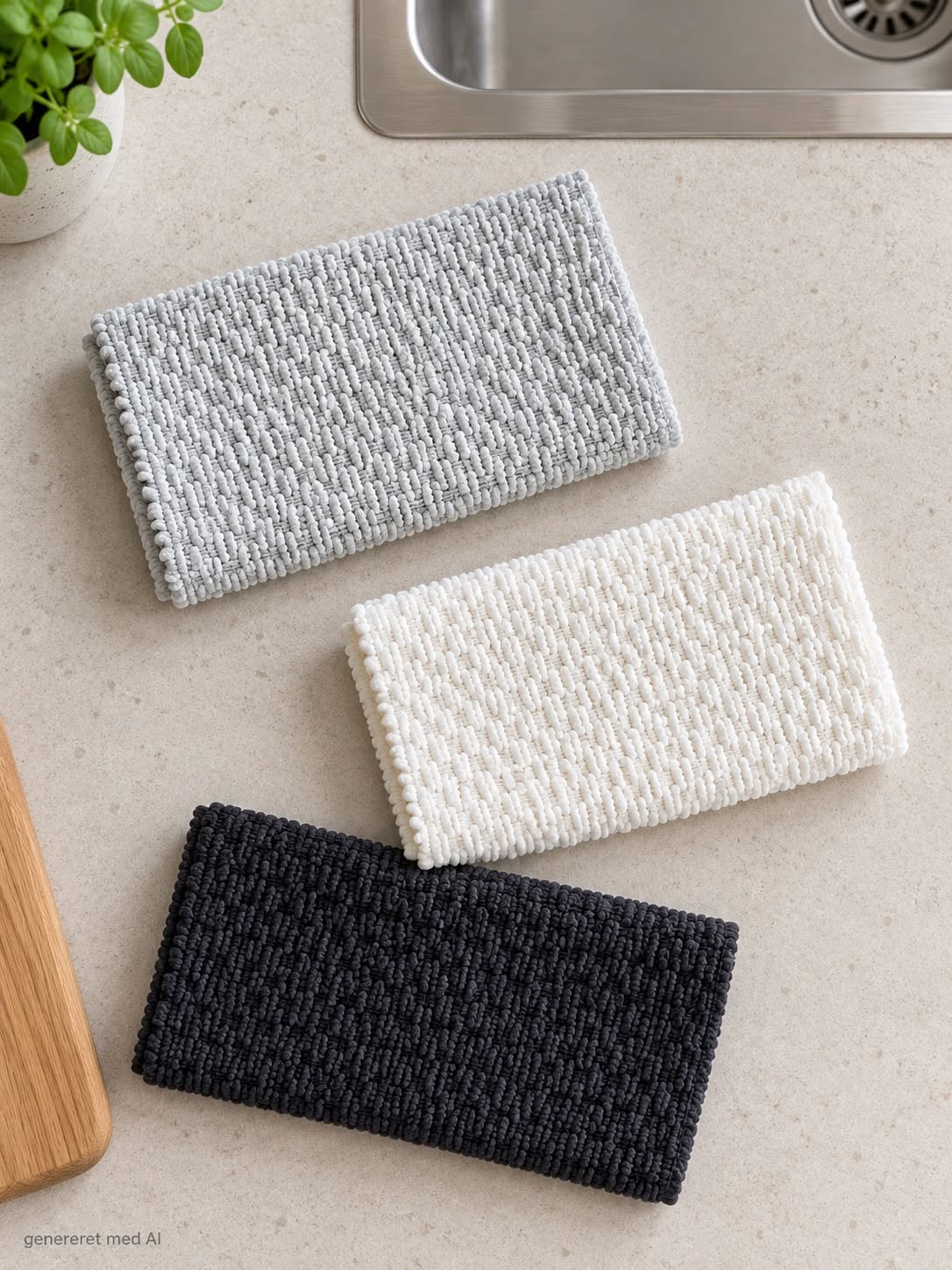Kjøkkenklut mikrofiber vafflet - 3 stk