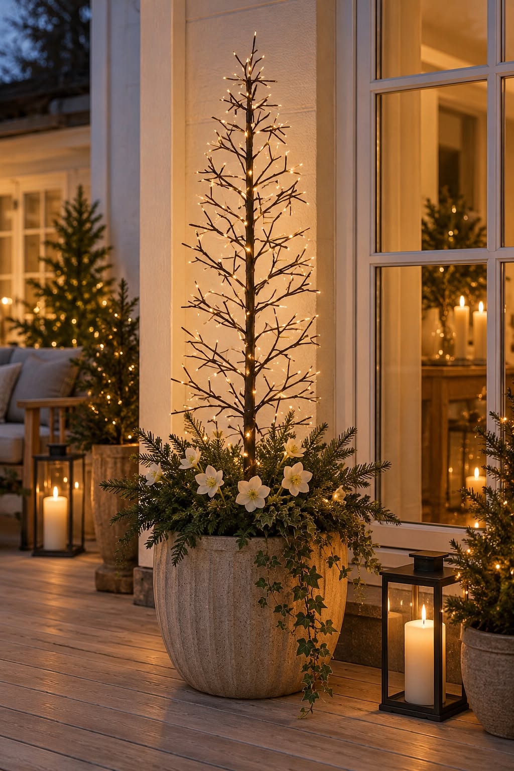 A-formet tre med LED-lys 120 cm