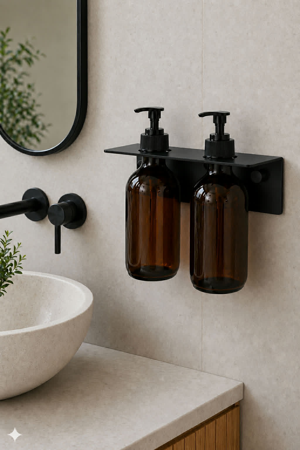 Dobbelt oppheng til dispenser - Black