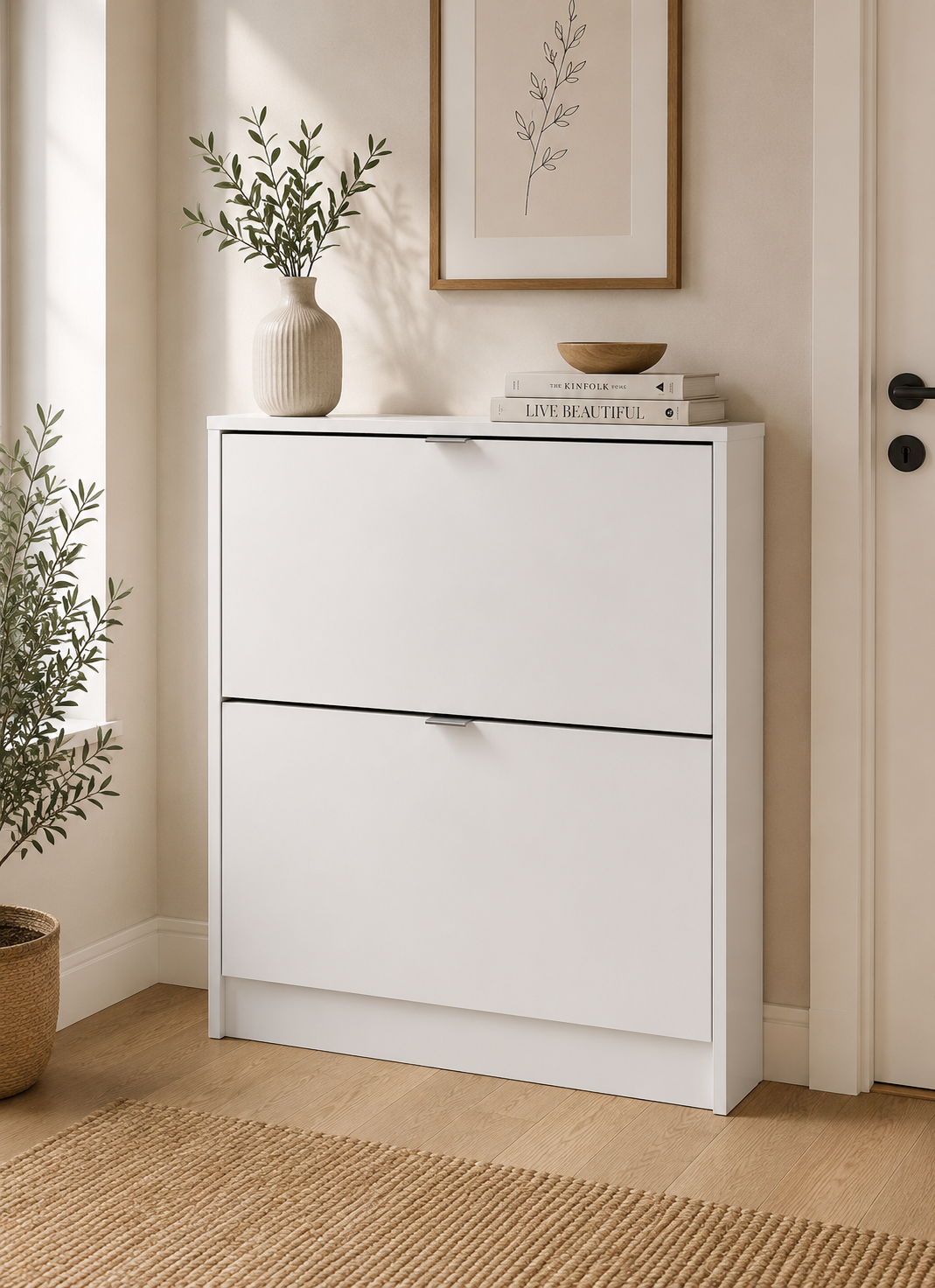 Skoskap med 2 rom - White