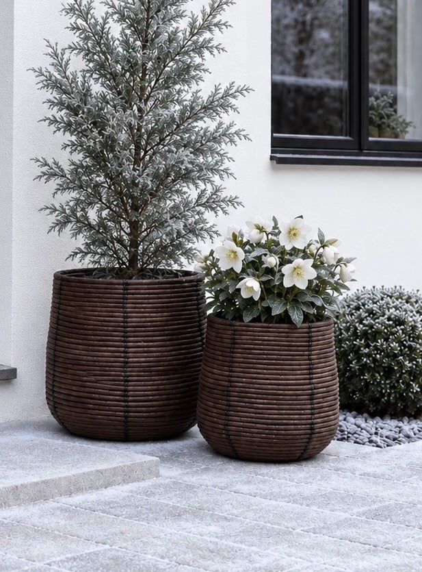 Plantekurver RATTAN – Sett med 2 størrelser