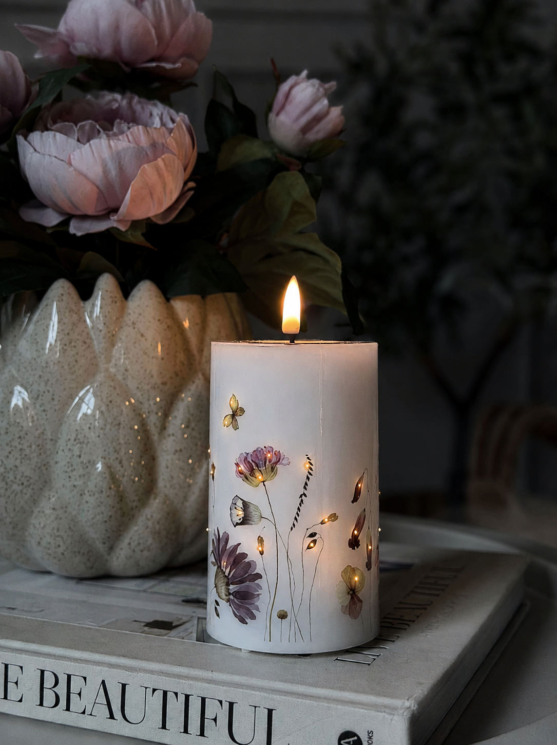 LED Blokklys Flower TWINKLE - 12,5cm