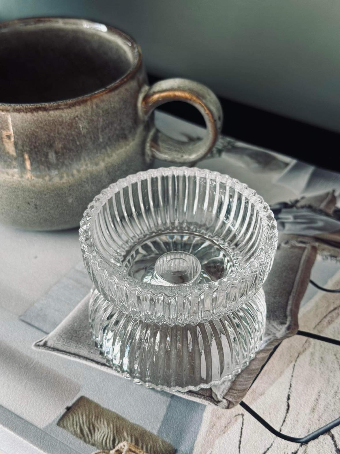 Lysestake - Vendbar i klart glass
