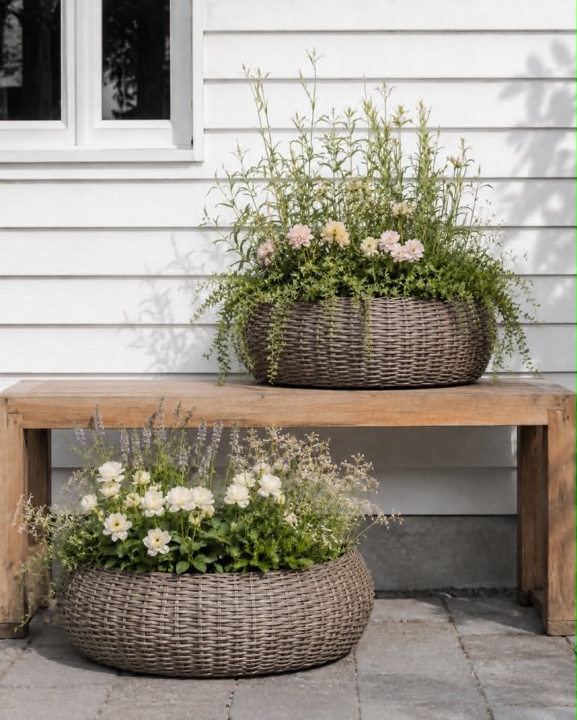 Kurvsett Rattan - Natur 2 stk.