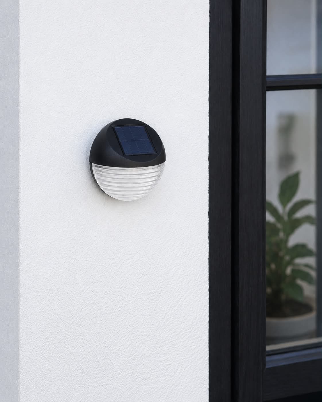 Vegglampe med solceller – Sett med 4 stk