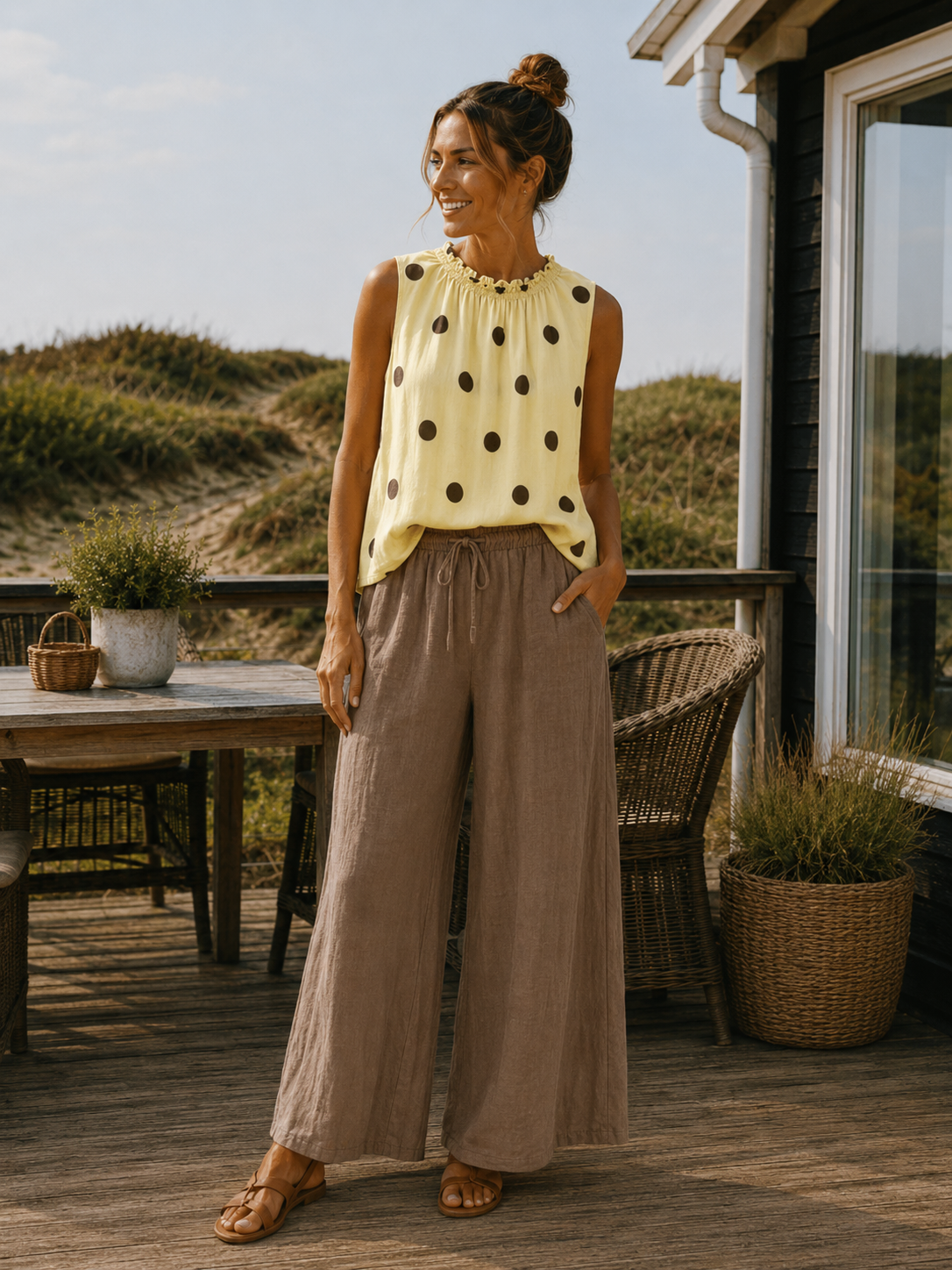 Bluse topp Lucina - Yellow