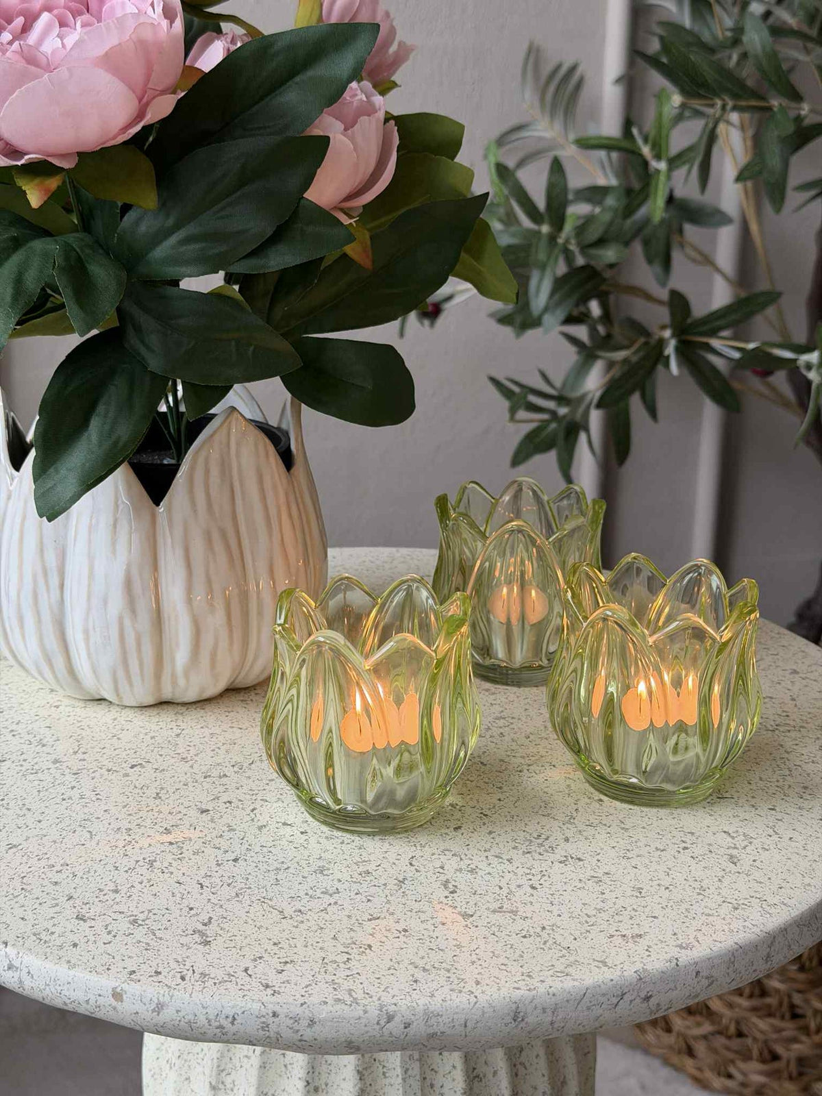 Lysestaker Tulipan 3stk. - Grønn