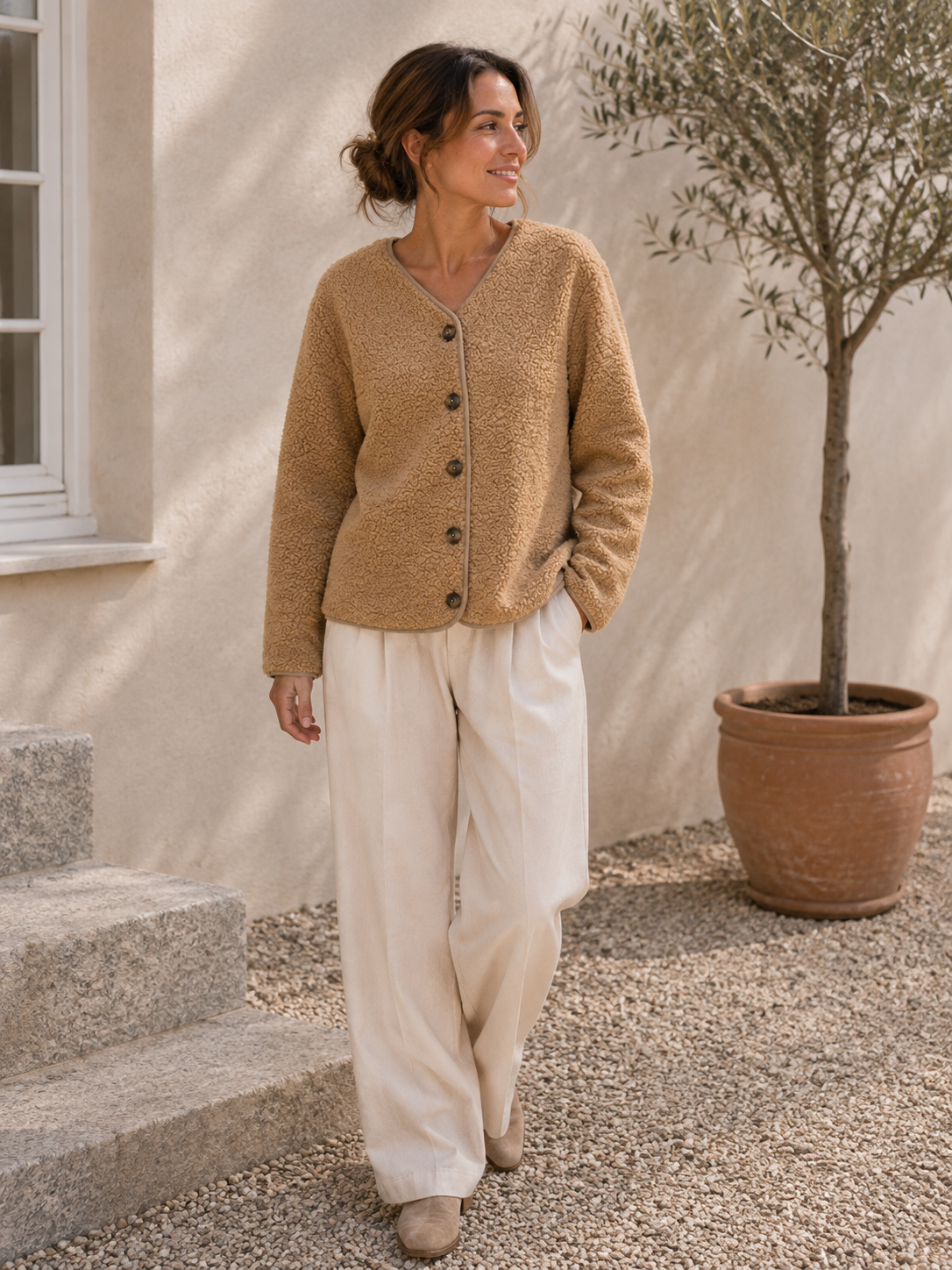 Jakke Fleece camel