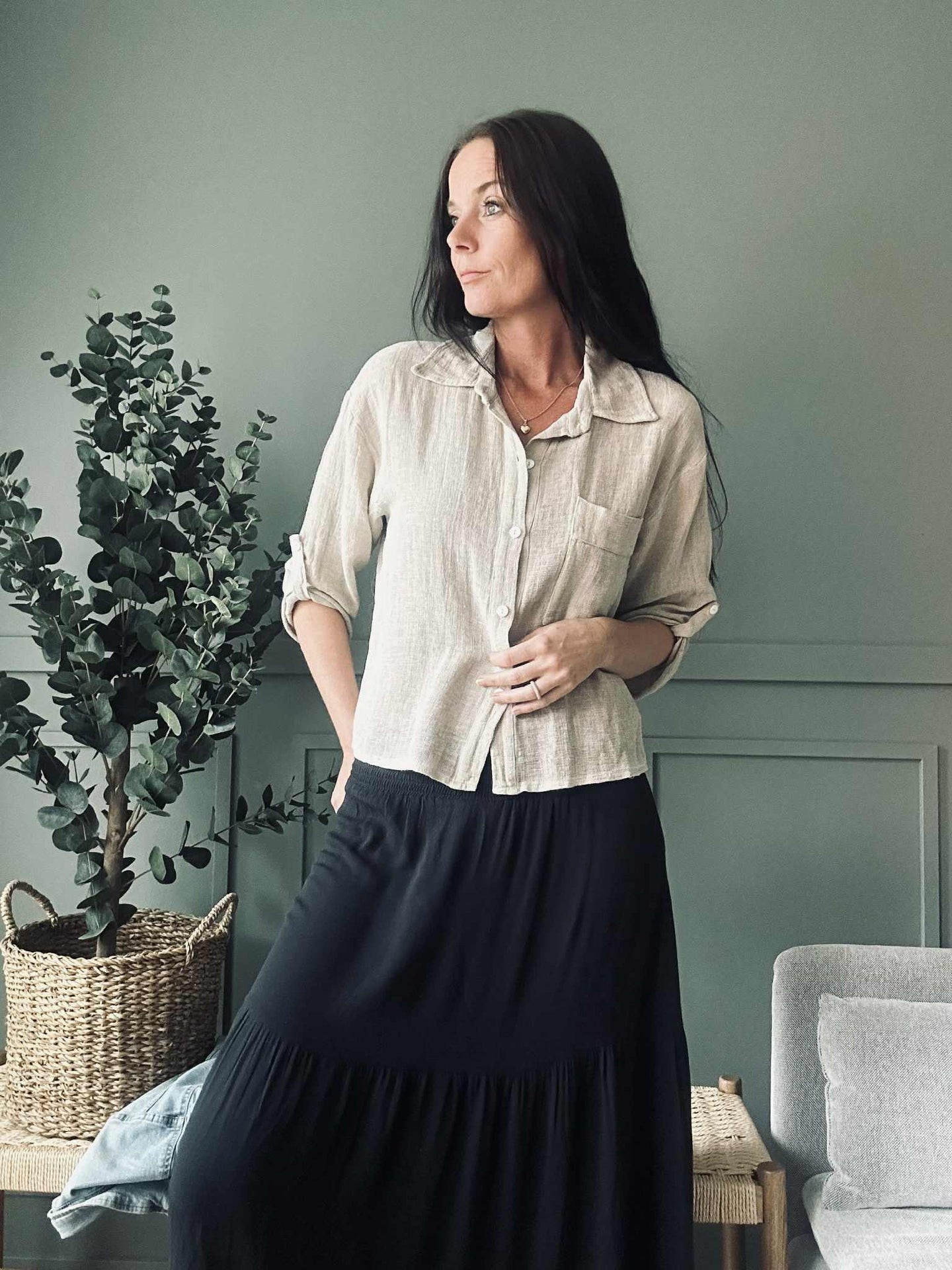 Skjorte Milla - Linmix beige