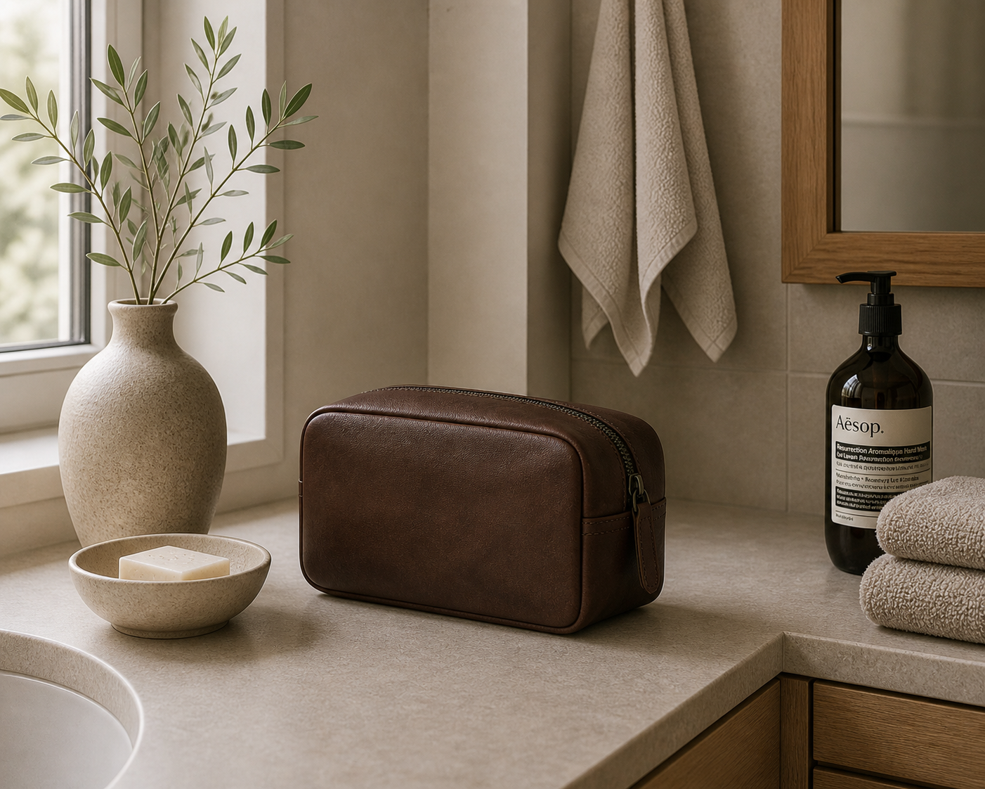 Toalettmappe Faust - Dark brown