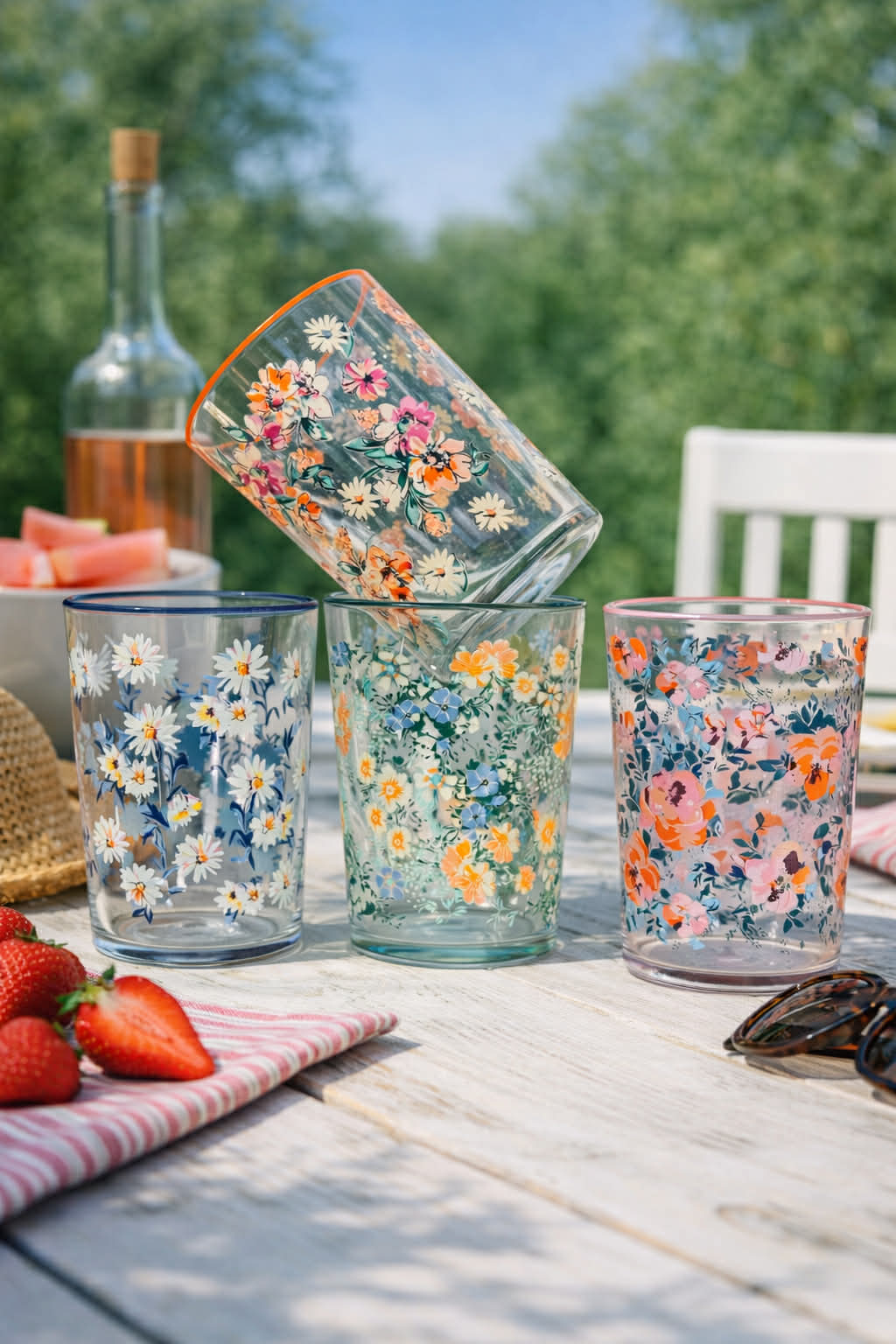 Drikkeglass Flora - pakke med 4 stk