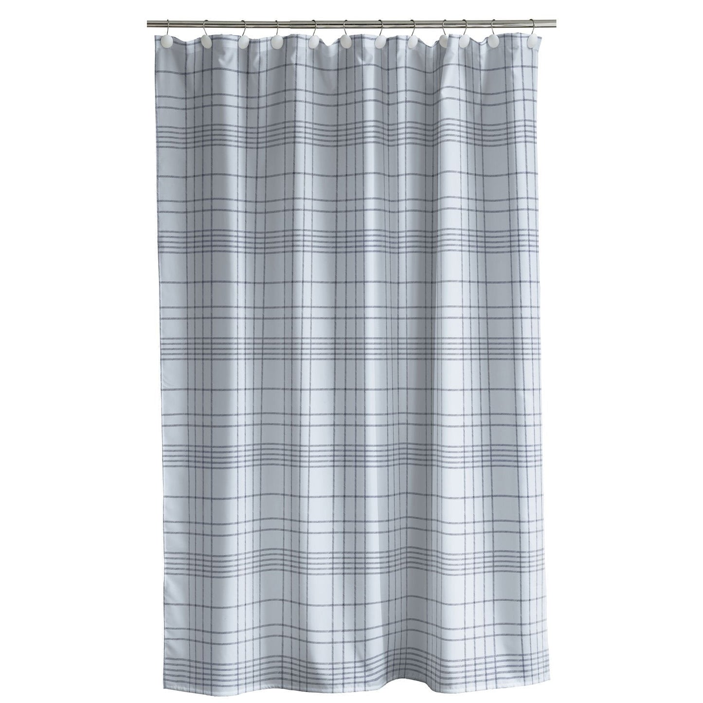 Dusjforheng - Tartan linen blue - 180 cm x 200 cm
