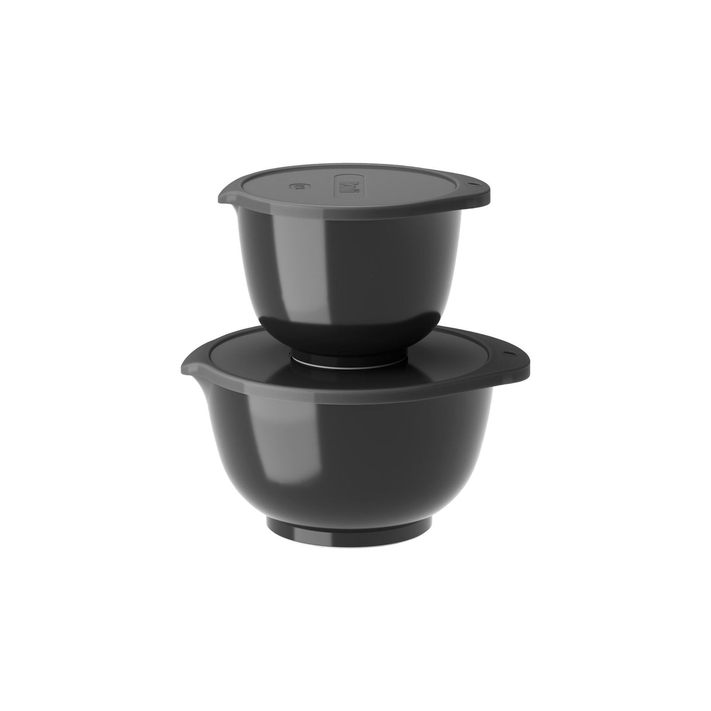 Bolle sett - med lokk - 4 deler - Svart