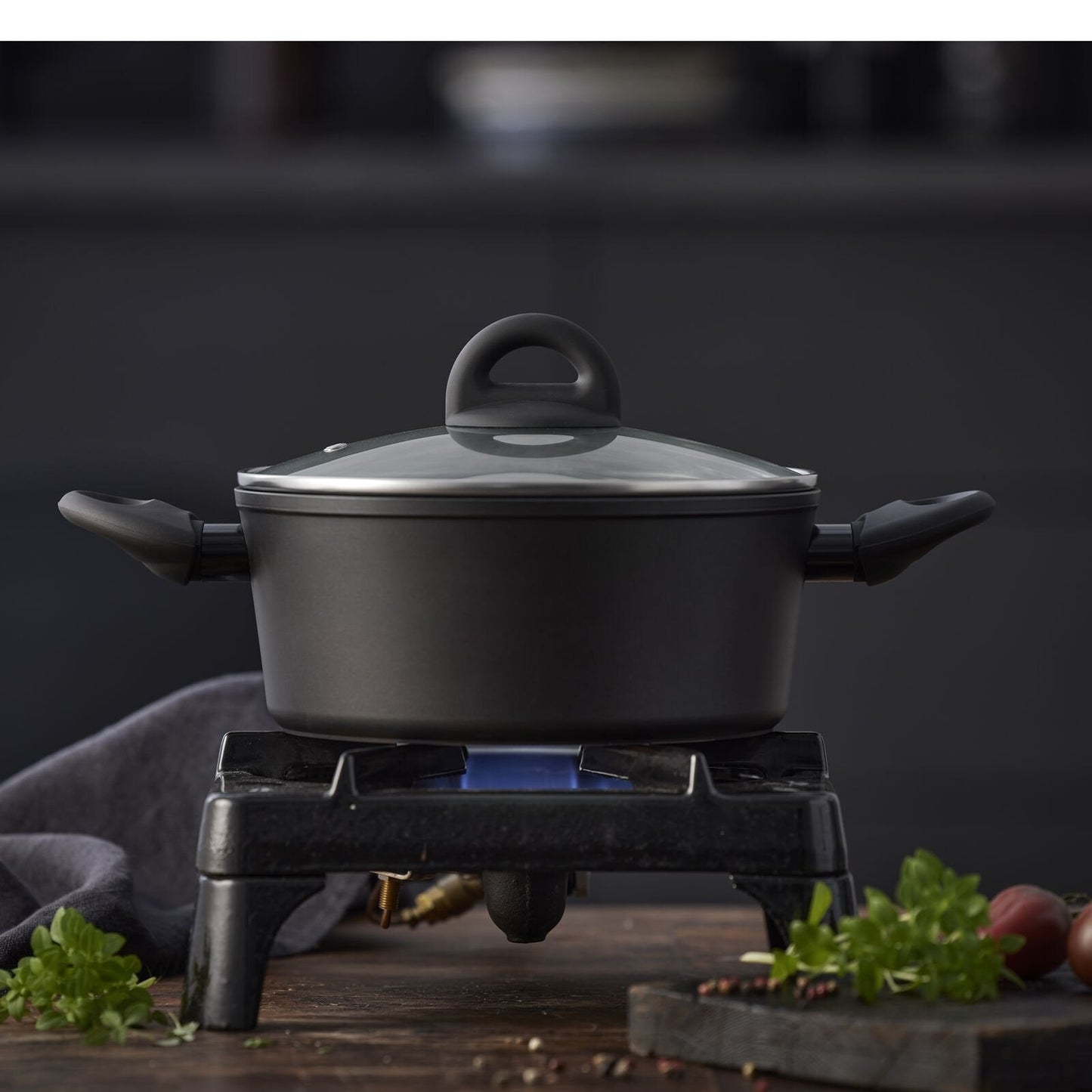 Kasserolle - Med glasslokk - Aluminium/keramisk belegg