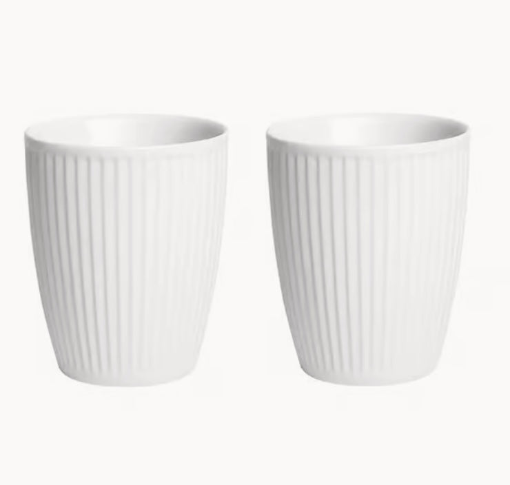 Termokopp Plissé - Sett med 2 stk - Hvit