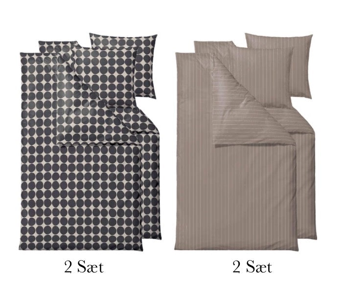 Sengesett, 4 sett - Södahl Sampak - 2x Bubbles Ash & 2x Zen Taupe