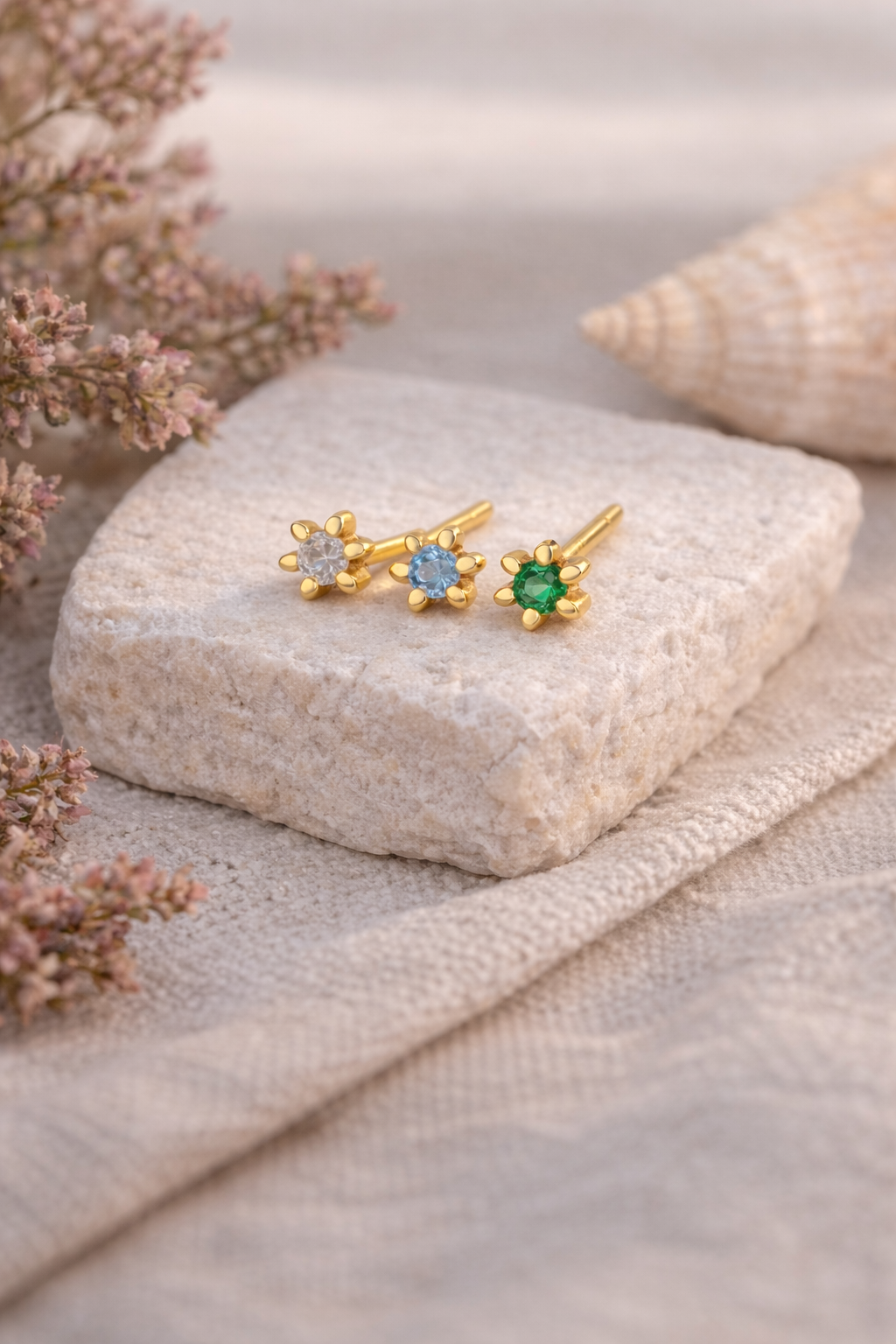 Mix box GIA - Emerald, Blå og Klar - forgylt