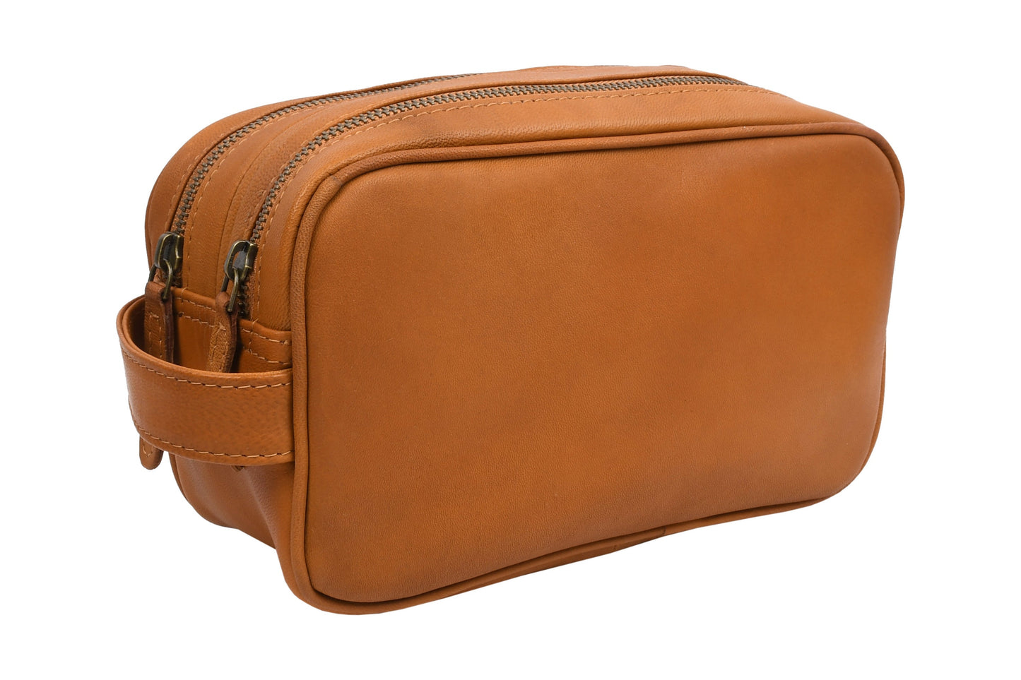Dobbelt toalettveske Faust - Cognac
