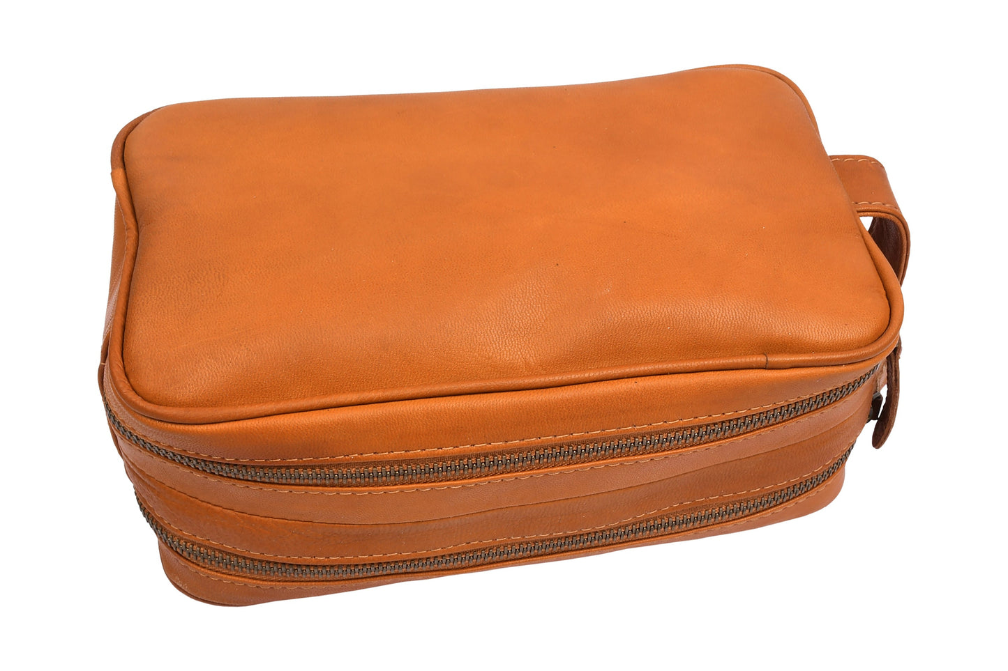 Dobbelt toalettveske Faust - Cognac