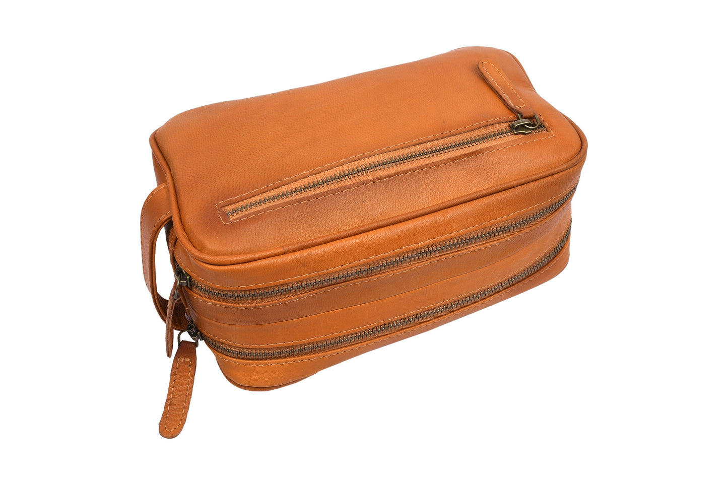 Dobbelt toalettveske Faust - Cognac