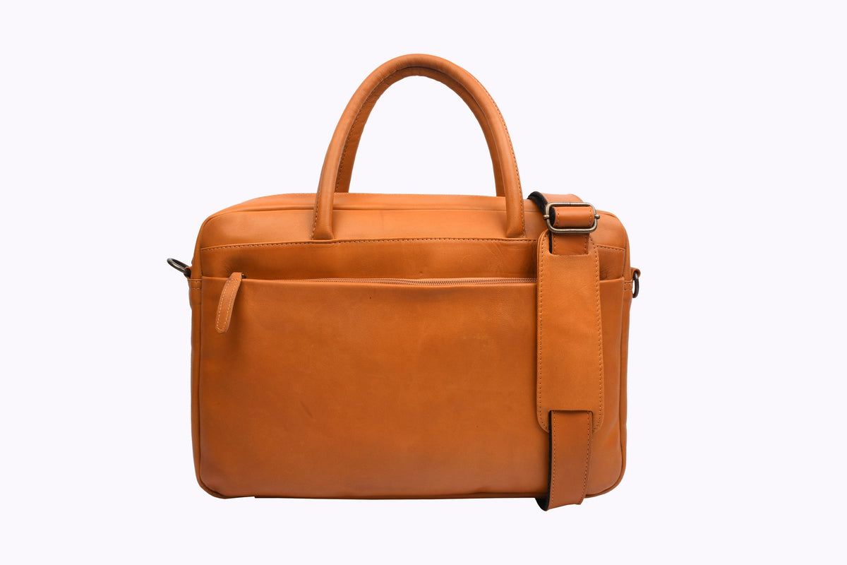 Laptoptaske Faust dobbelt - Cognac