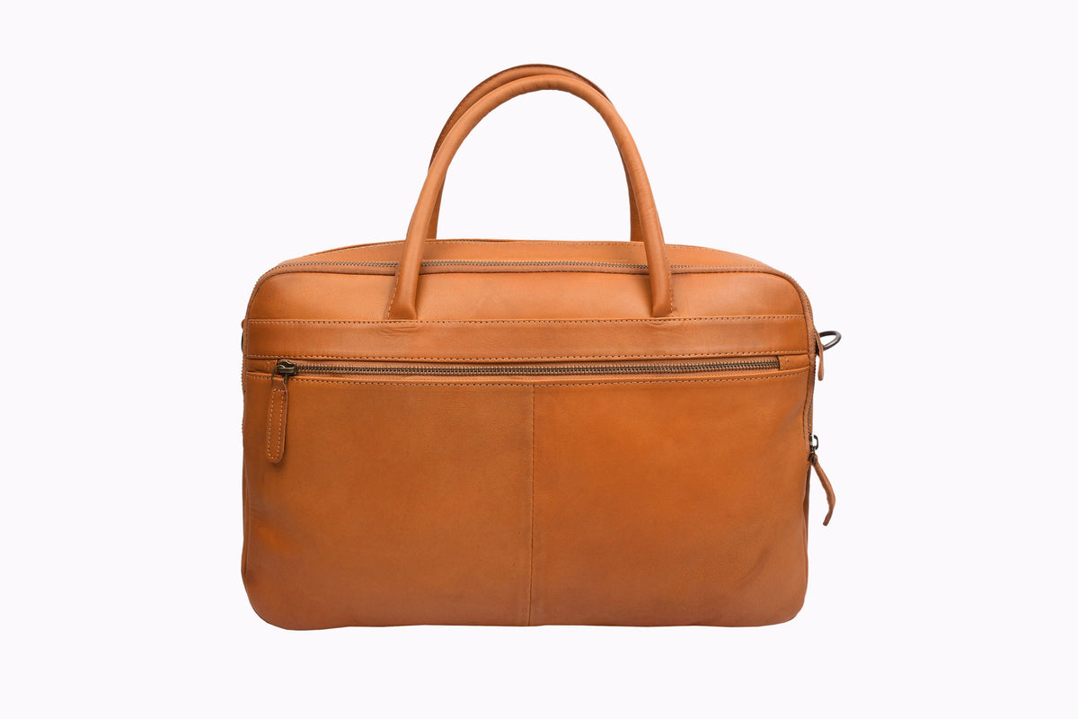 Laptoptaske Faust dobbelt - Cognac