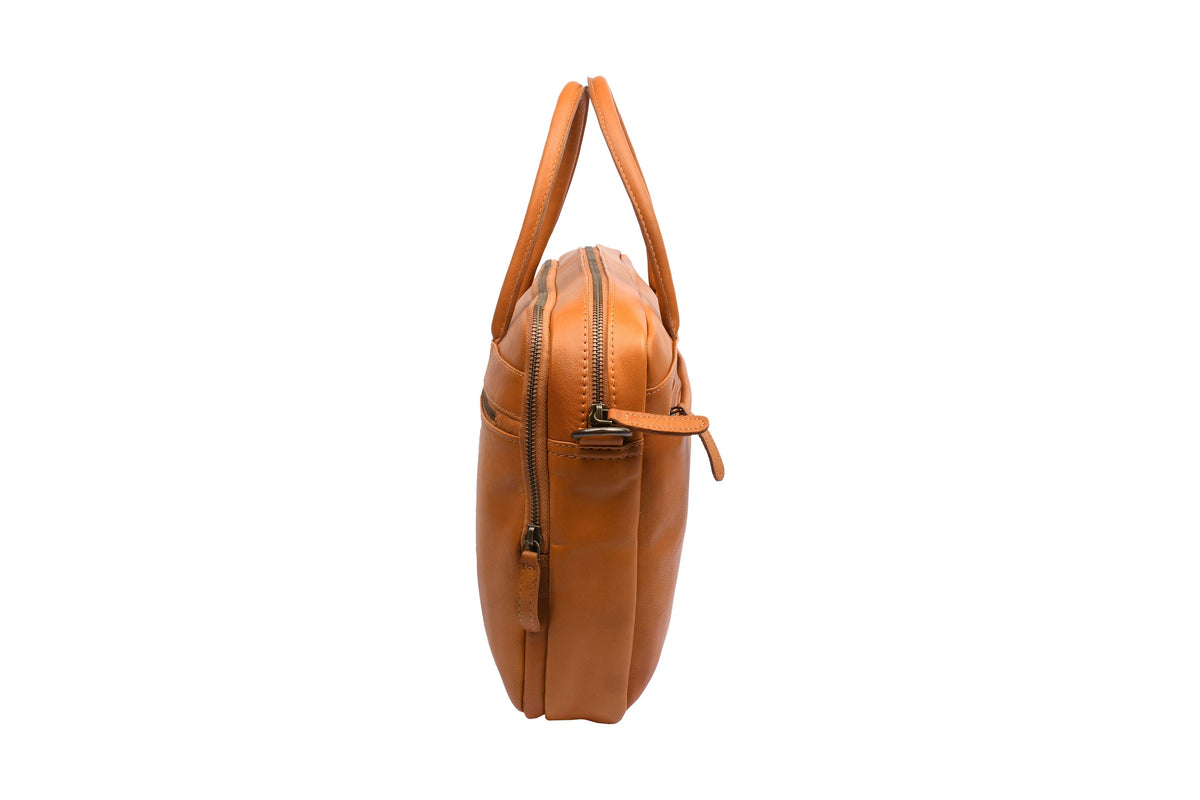 Laptoptaske Faust dobbelt - Cognac