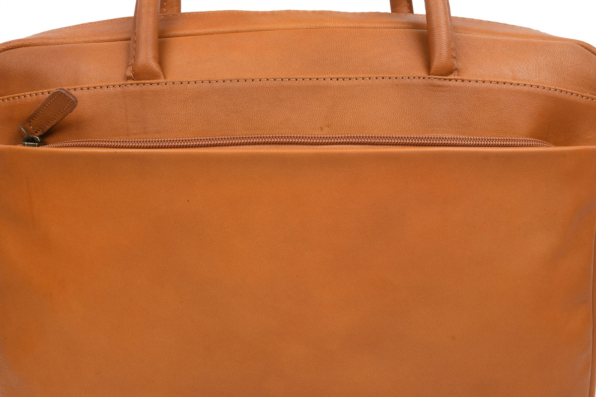 Laptoptaske Faust dobbelt - Cognac