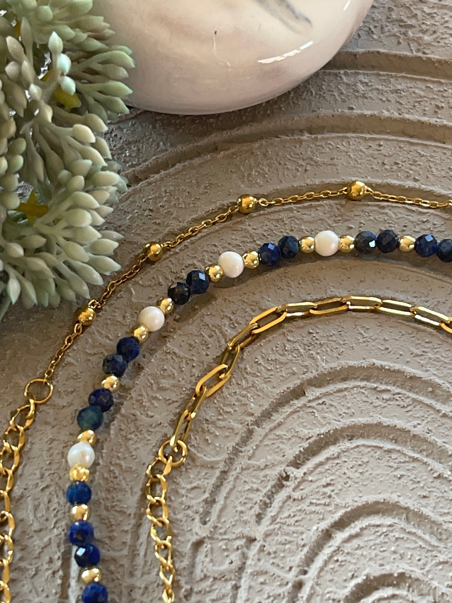 Lilja armbåndsett med 3 stk - Ekte ferskvannsperler