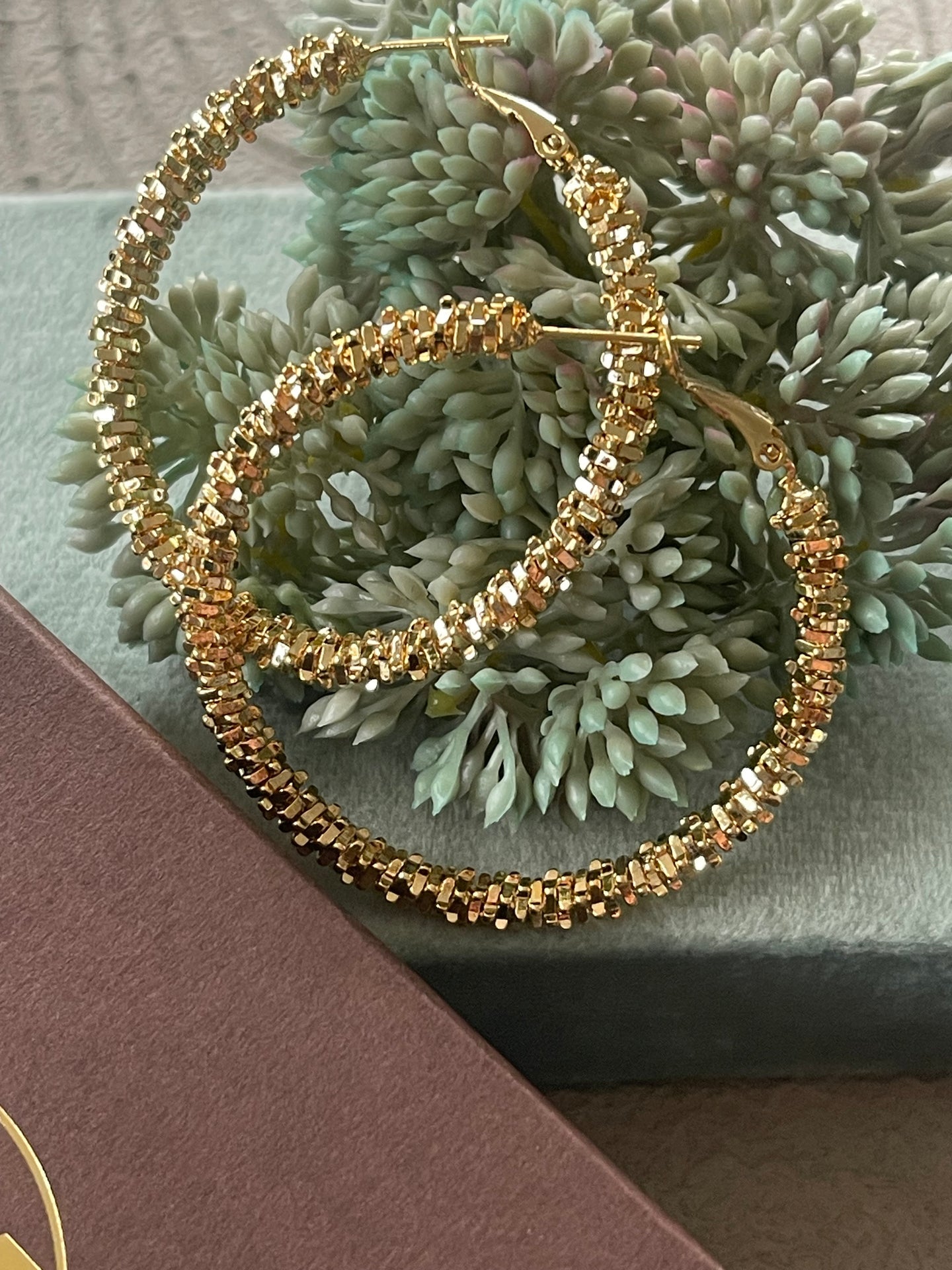 Øreringer INA Hoops Large - 18K forgylt